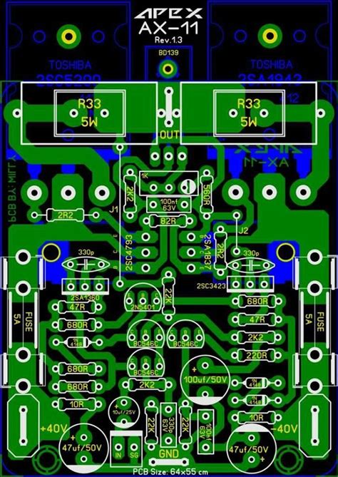 Pcb layout super ocl 500 watt power amplifier circuit diagram | electronic circuit diagram and layout. PCB Apex AX11 | Elektronik devre, Elektronik, Elektrik
