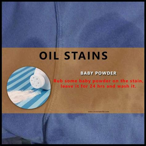 You will want to put the alcohol or acetone onto a cloth and blot the back of the stain rather than the front. Oil Stains Hack - How to Remove Oil Stains on your Clothes