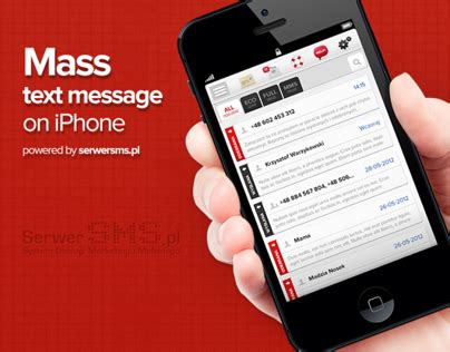 A mass text app is a mobile app or software suite that allows you to send mass text messages from a computer or mobile device. SerwerSMS - Mass text messaging - Mobile App on Behance