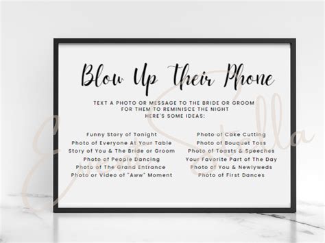 Blow up Their Phone Wedding Printable L Wedding Photo List L - Etsy