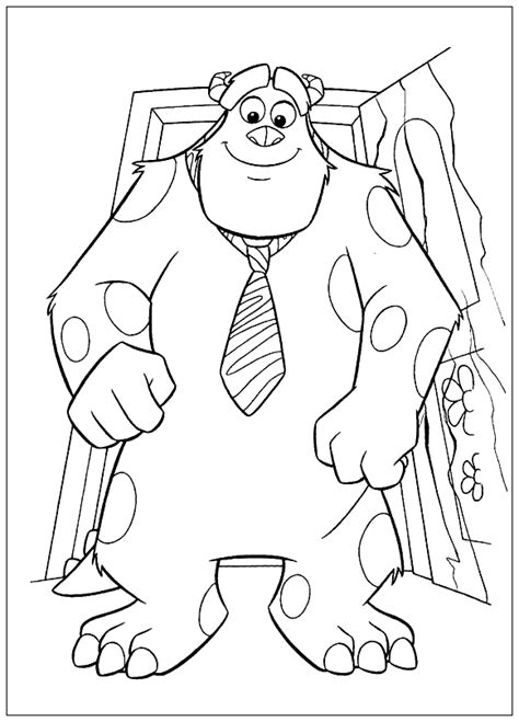 Monsters inc coloring pages sully and mike. Coloring page - Sulley in a tie