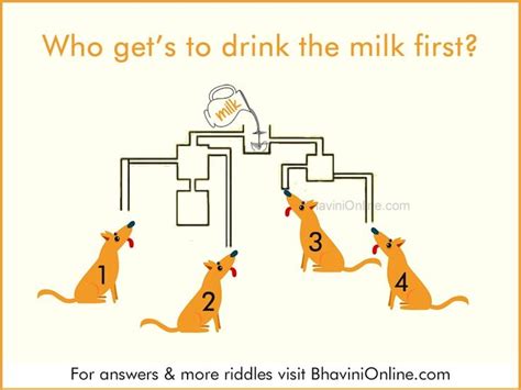Check spelling or type a new query. Picture Riddle: Which Dog Get's To Drink The Milk First | Riddles, Riddle pictures, Brain ...