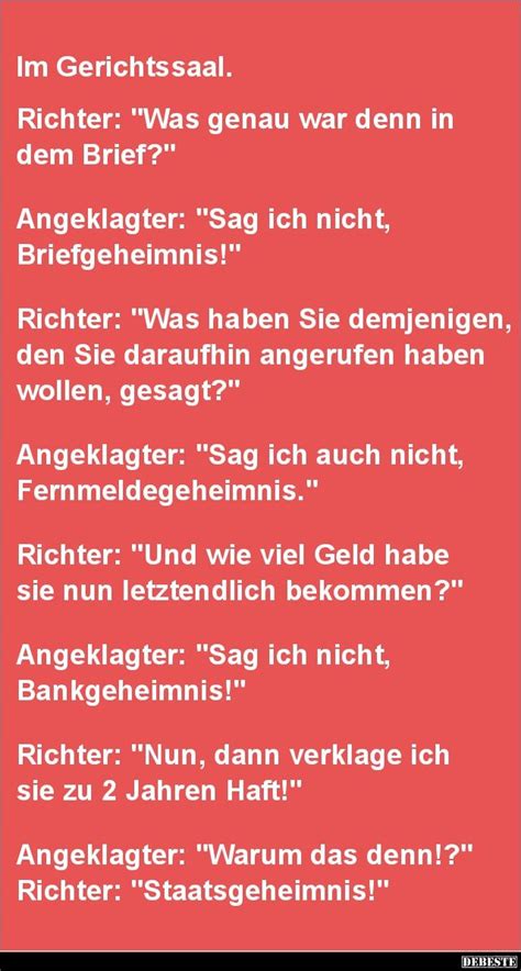 Geheimtipp direkt vor der haustür. Im Gerichtssaal. Richter: 'Was genau war denn in dem Brief ...