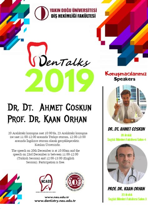 Dh'ye girerek kullanım izni vermiş sayılırsınız. DENTALKS 2019 - YDÜ, Diş Hekimliği Fakültesi