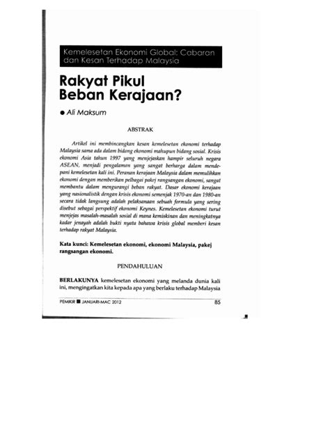 Adakah negara bakal berlaku kemelesetan malaysia 2021. (PDF) Rakyat Pikul Bebas Kerajaan? Kemelesetan Ekonomi ...