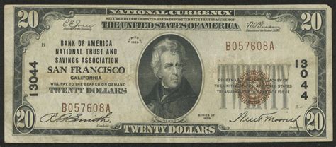 Bank of america, national association is an fdic insured bank located in charlotte and has 2316773000 in assets. 1929 $20 Twenty Dollars U.S. National Currency Bank Note ...