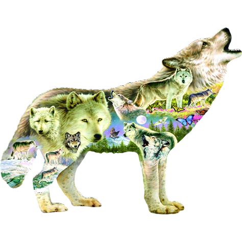 Meadow Wolf - Shaped Jigsaw Puzzle | Shaped | Puzzle Master Inc