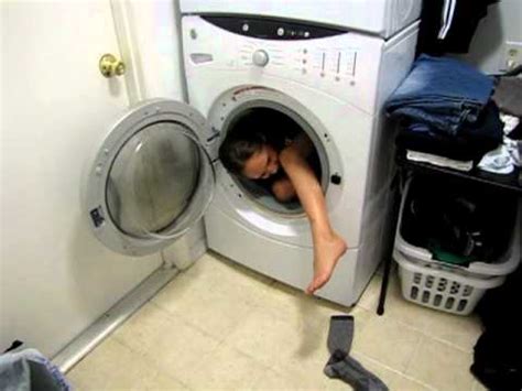 When it comes to using a washing machine, most people know to separate lights from darks, use cold water for washing dark clothes, and hot water for whites and lighter colors—you know, the basics. Haley stuck in wash machine - 20110614.MOV - YouTube