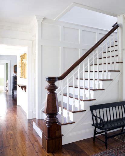 How painting wood paneling will change your life. Stairway walls - wood Paneling Stairs Newel Posts ...