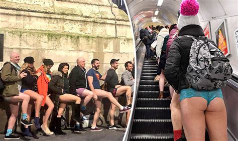 Public flashing at the london underground. No Pants Tube Day sees Londoners flash the flesh on ...