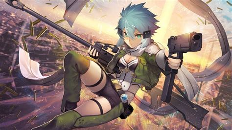 Anime wallpapers, background,photos and images of anime for desktop windows 10 macos, apple iphone and android mobile. Sinon, GGO, SAO, Anime, Girl, Psitol, Sniper, Rifle, 4K ...