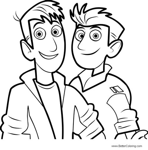 Wild Kratts Coloring Pages Lineart - Free Printable Coloring Pages