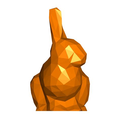 Bunny ears to replace the party hats!. Download free STL file Lowpoly Stanford Bunny With Upright ...