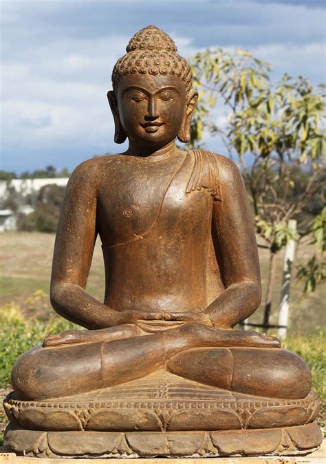 SOLD Stone Meditating Buddha Sculpture 34