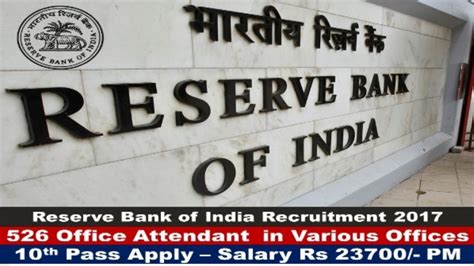 1 to 10 of 739 vacancies. Reserve Bank of India Recruitment 2017 | 10th pass Sarkari ...