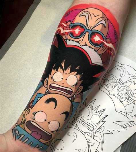 The list consists of some inspiring anime tattoos of goku, baby goku, master roshi and piccolo. Dragon Ball tattoo | Dragon ball tattoo, Dragon ball, Tattoos