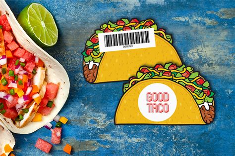 Del taco discount gift card. Good Taco Retsaurant Die Cut Gift Cards