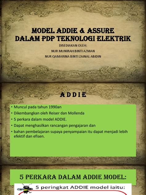 Beragam model perancangan atau desain pembelajaran yang telah dikembangkan para ahli memberikan inspirasi dan panduan kepada perancang pembelajaran dalam. Model Addie Dalam Pengajaran Dan Pembelajaran - Seputar Model