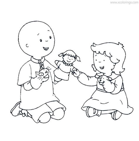 Search more high quality free transparent png images on pngkey.com and share it with your friends. Caillou Coloring Pages Playing Doll with Rosie ...
