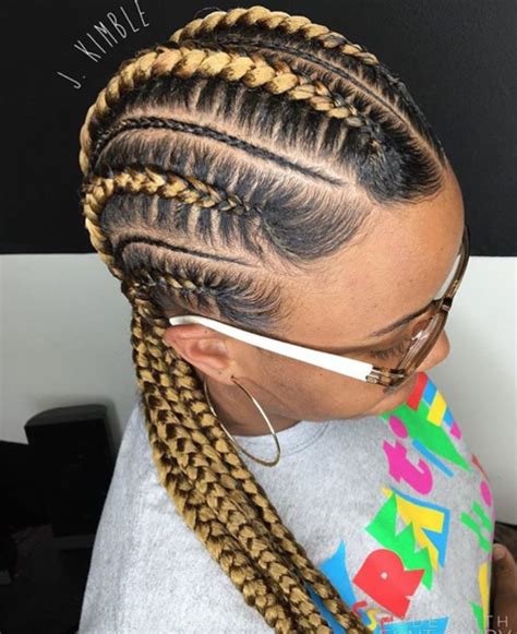 Blonde hair is more sensitive to sun and heat exposure which can cause damage. Clean feed in braids by @_j.kimble - Black Hair Information