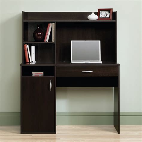 You can put a lot of things in this. Sauder Beginnings Desk With Hutch, Cinnamon Cherry Finish ...