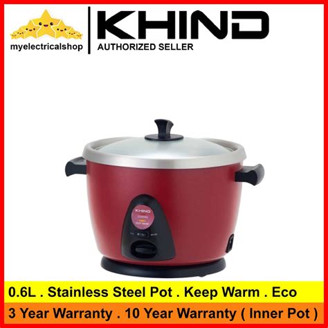 • 1.8 litre capacity of rice cooker, max 10 cups rice and ideal to serve up to 6 persons • 700w power consumption cooking. Khind AnShin Rice Cooker ( 0.6L ) RC106 / RC106M Stainless ...