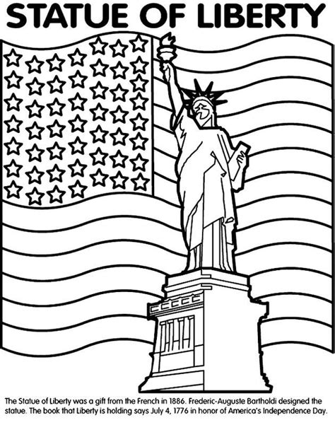 Kindergarten printables this is a growing collection of free printables for kindergarten , designed for ages approximately 5 & 6 years old. Flag And Statue Of Liberty Coloring Page | Flag coloring ...