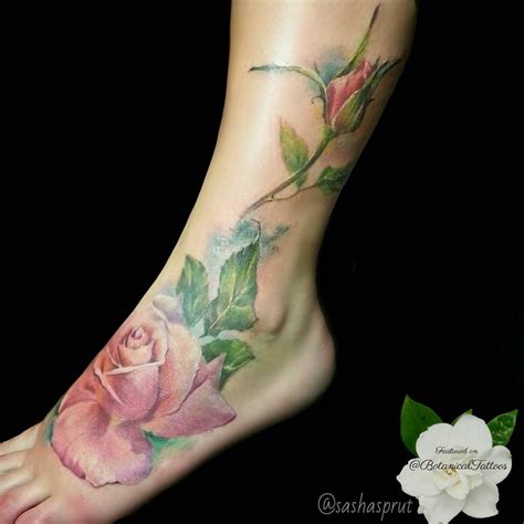 Maybe you would like to learn more about one of these? Blooming rose and rosebud tattoo by @sashasprut on ...