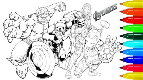 Iron man, captain america and the winter soldier, black widow, black panther, falcon, hawkeye, hulk. THE AVENGERS Coloring Pages | Coloring Painting Avengers ...