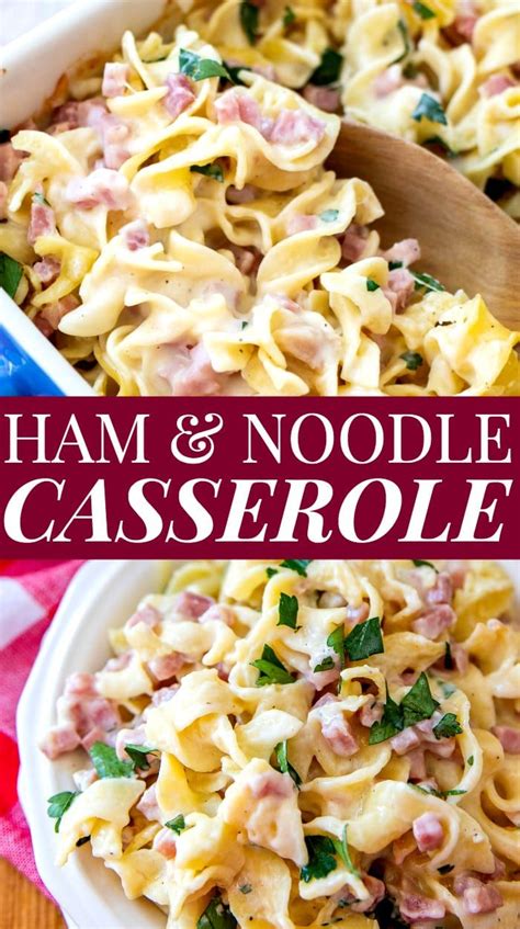 She says she made it up with ingredients on hand. Ham and Noodle Casserole with Leftover Ham - Casserole ...