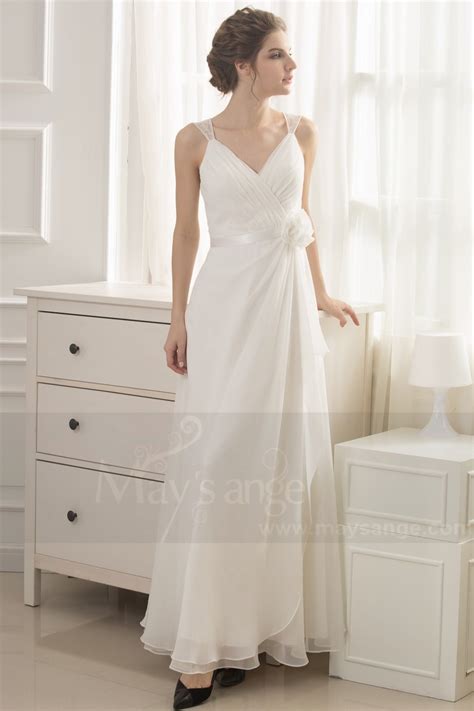 Robe mariage blanche | soirée blanche. robe blanche simple pour mariage - Ref L738 - Robes de Gala