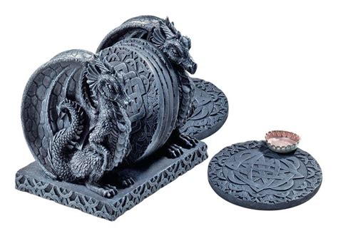 Home & garden online trade show. Design Toscano Blackmore Set of 6 Dragon Coasters and Holder