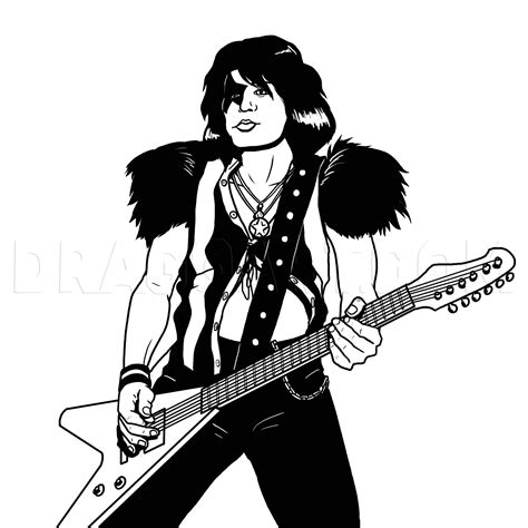 Or, as charles green correctly comments. How To Draw Paul Stanley, Paul Stanley, Kiss, Step by Step ...