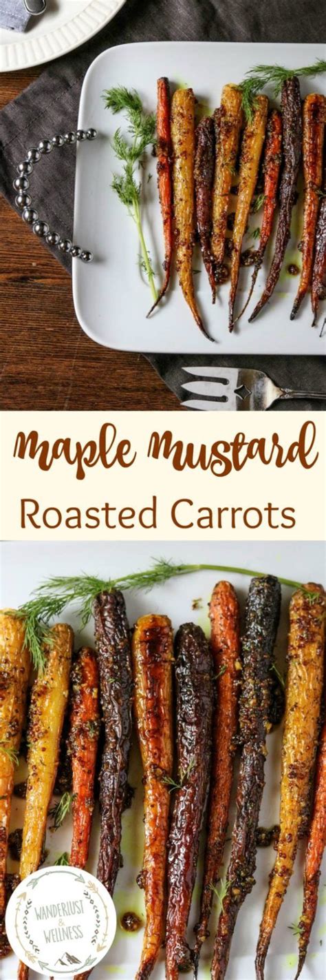 They look so good and try it now: Maple Mustard Roasted Carrots | Recipe | Side dish recipes ...