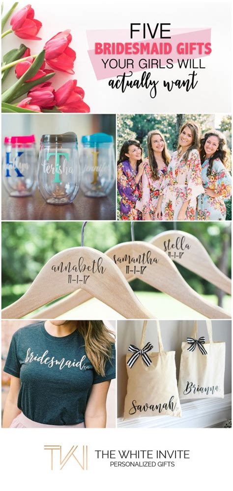 When buying a gift for your bridesmaids and groomsmen for your wedding, it's important to show that you appreciate all their hard work. Five Bridesmaid Gifts they Actually Want - Personalized ...