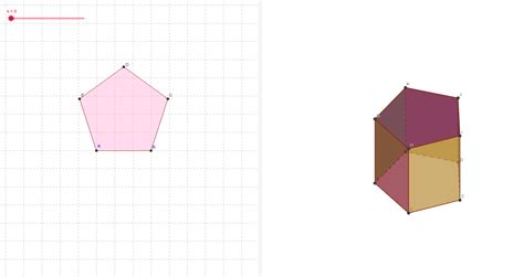 Un tetraedro di spigolo doppio. Prisma pentagono regolare - GeoGebra