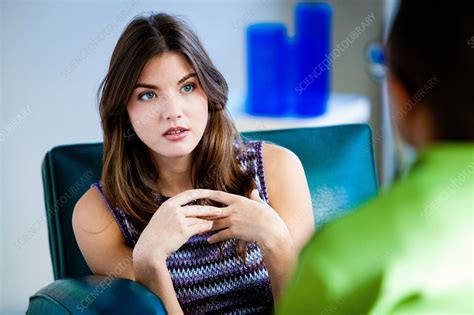 Woman talking - Stock Image - C032/7979 - Science Photo Library