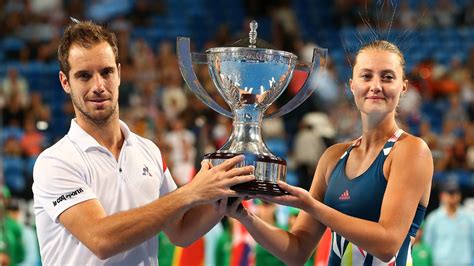 Kristina mladenovic and richard gasquet of france pose with the hopman cup after winning the final againt coco vandeweghe and jack sock of the united states during the 2017 hopman cup final at perth arena on january 7, 2017 in perth, australia. Thirroul's Mott in fighting straight sets loss to No.18 ...