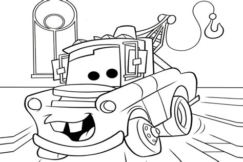 Free cars coloring pages to print and download. Mater from cars coloring pages