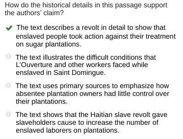 How do the authors use historical evidence to support their claim in this passage? How do the historical details in this passage support the ...