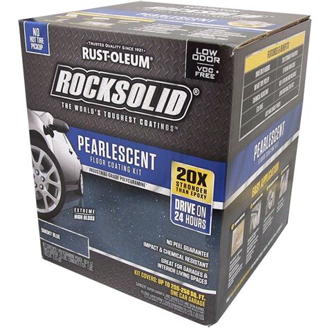 Let's get to the list. Smokey Blue, RockSolid Pearlescent Garage Floor Coating ...