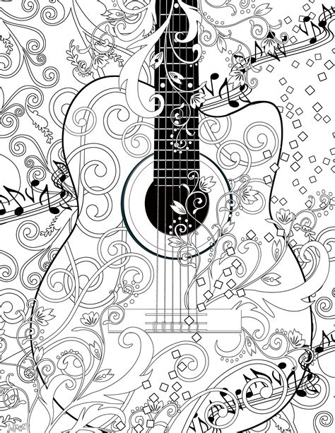 Electric guitar guitar coloring pages for adults. Mandala Malvorlagen Musik - tiffanylovesbooks.com