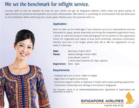 Singapore airlines cabin crew requirement. Fly Gosh: Singapore Airlines Cabin Crew - Open day ( Jakarta )