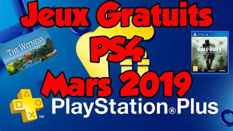 Playstation a relancé son opération play at home et avait promis de nombreux jeux offerts ainsi que des expériences. Jeux Gratuits PS4 MARS 2019 ( Playstation Plus) - YouTube