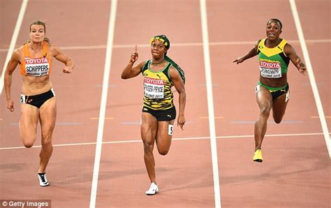 The sprinters follow three initial instructions: Shelly-Ann Fraser-Pryce aiming to beat Usain Bolt to hat ...