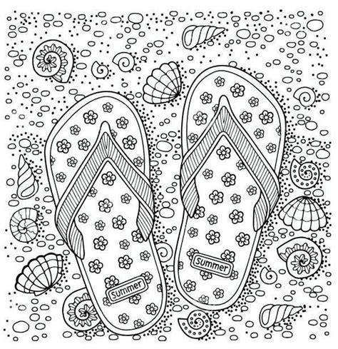 Free printable flip flop coloring pages for kids that you can print out and color. flip flop beach coloring page | Summer coloring pages ...