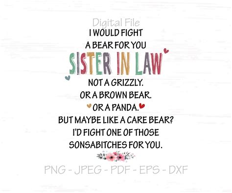 Sister in Law Svg Fight a Bear Svg Sonsabitches Svg Digital - Etsy Hong