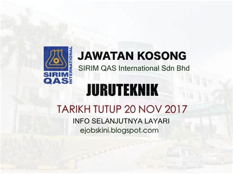 Arkib seminar outreach spa tahun 2017. Jawatan Kosong Juruteknik di SIRIM QAS International Sdn ...