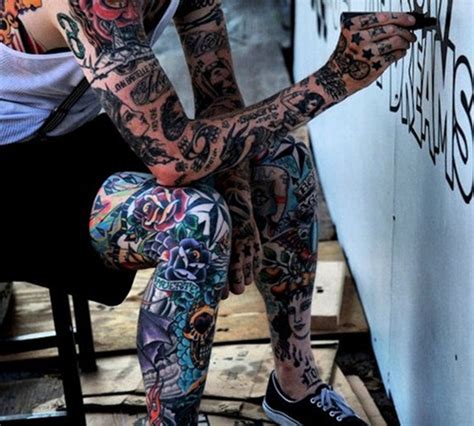 Female body tattoo in the series bikini. 101 Cool Full Body Tattoo design for Men and Women