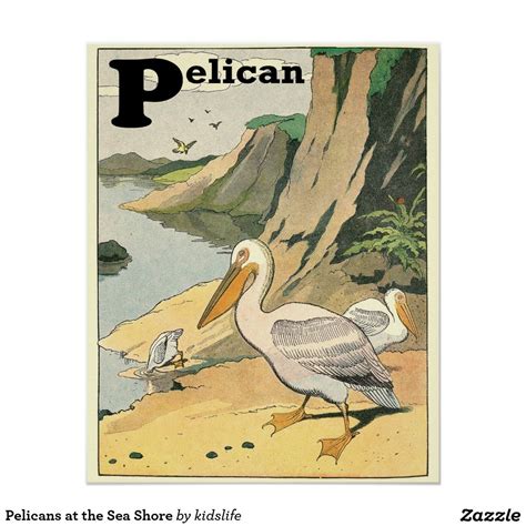 Check spelling or type a new query. Pelicans at the Sea Shore Poster | Animal posters, Alphabet poster, Pelican drawing